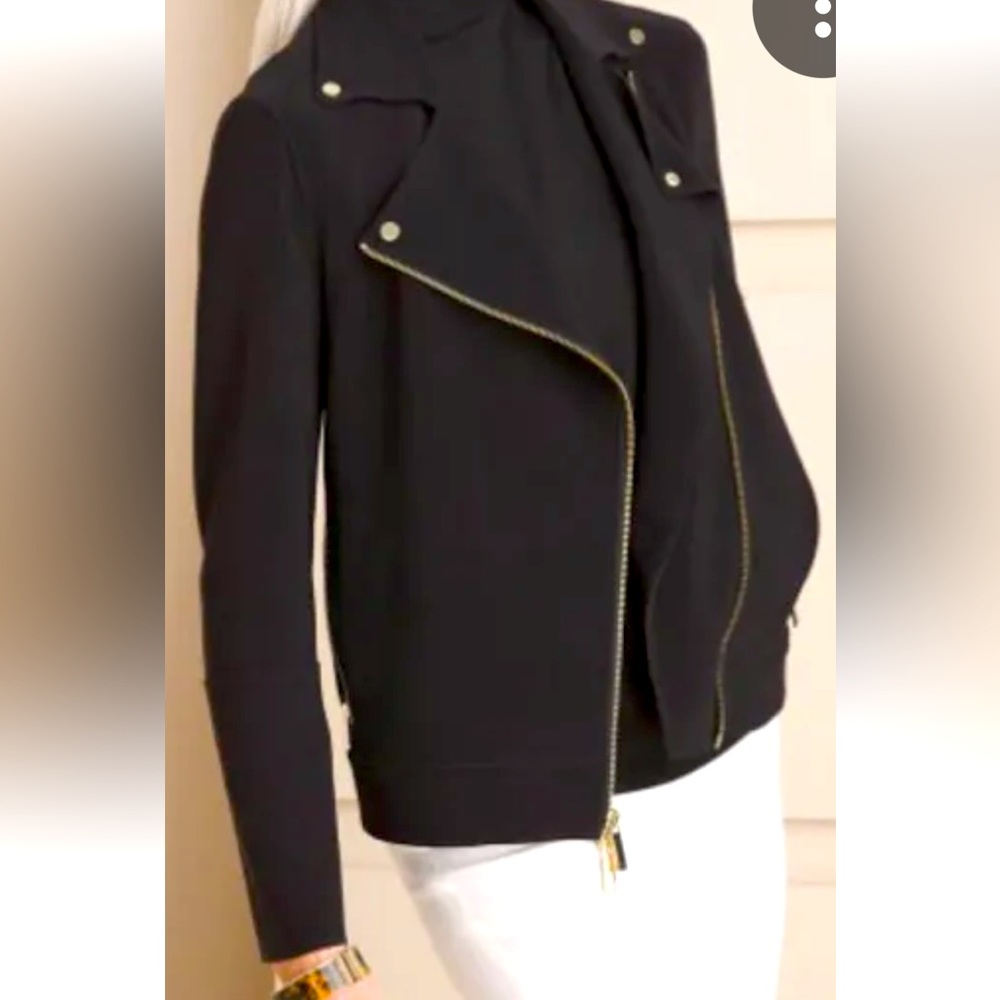 Chico’s stylish black Moto Jacket with metallic accents, Chicos 3 (US 16 equiv.)